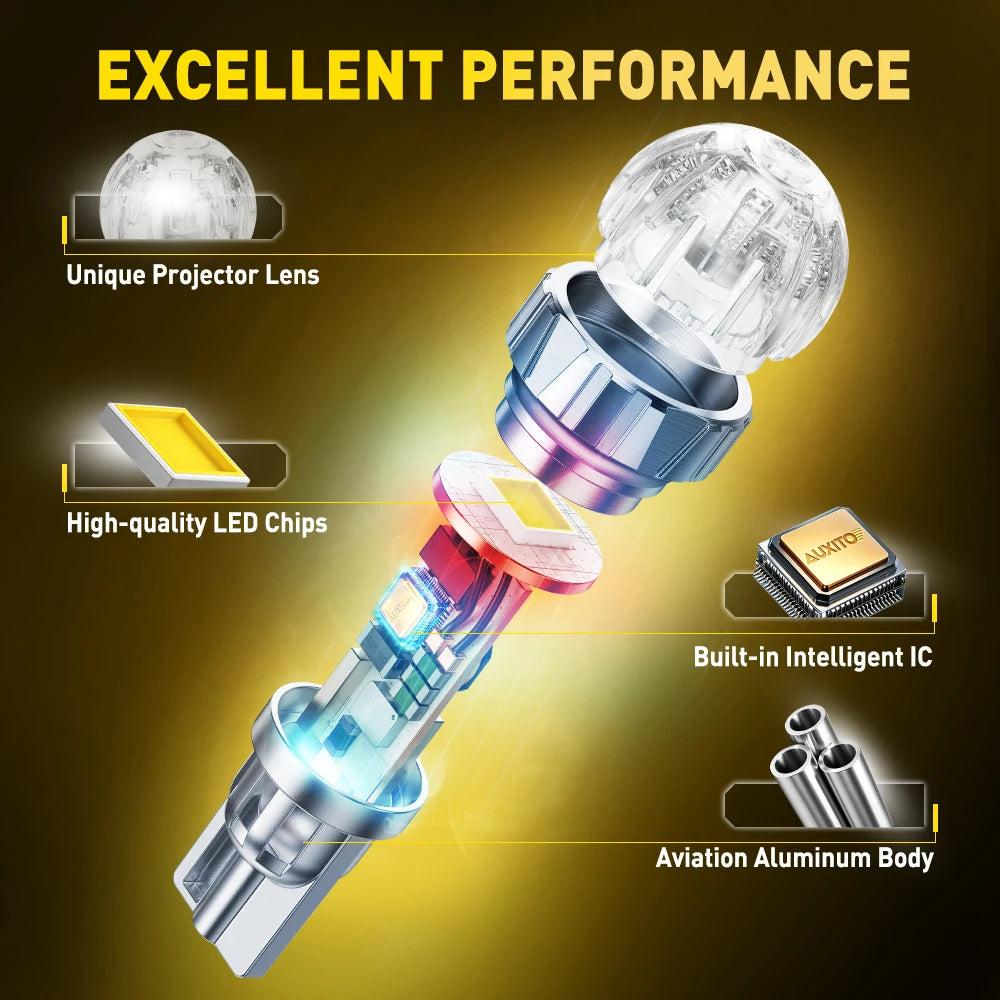 AUXITO 2Pcs 921 912 T15 LED Reverse Lights Bulb Canbus T16 W