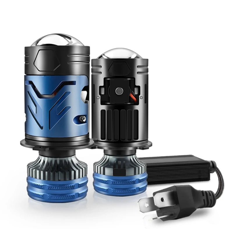 2PCS H4LED Projector Lens Headlight High Low Light Fog Lamp Bulb Plug&Play High Power For Cars & Motorcycles Turbo Auto Bulb 12V