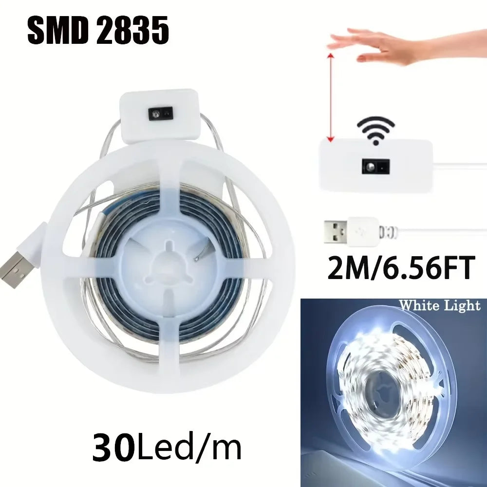 DC 5V USB Motion Backlight LED Light Strip Hand Sweep Waving ON OFF Sensor TV Kitchen Under Cabinet Lamp