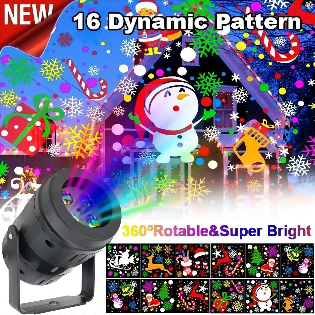 16 Pattern Christmas Projector Lights Outdoor/Indoor Holiday