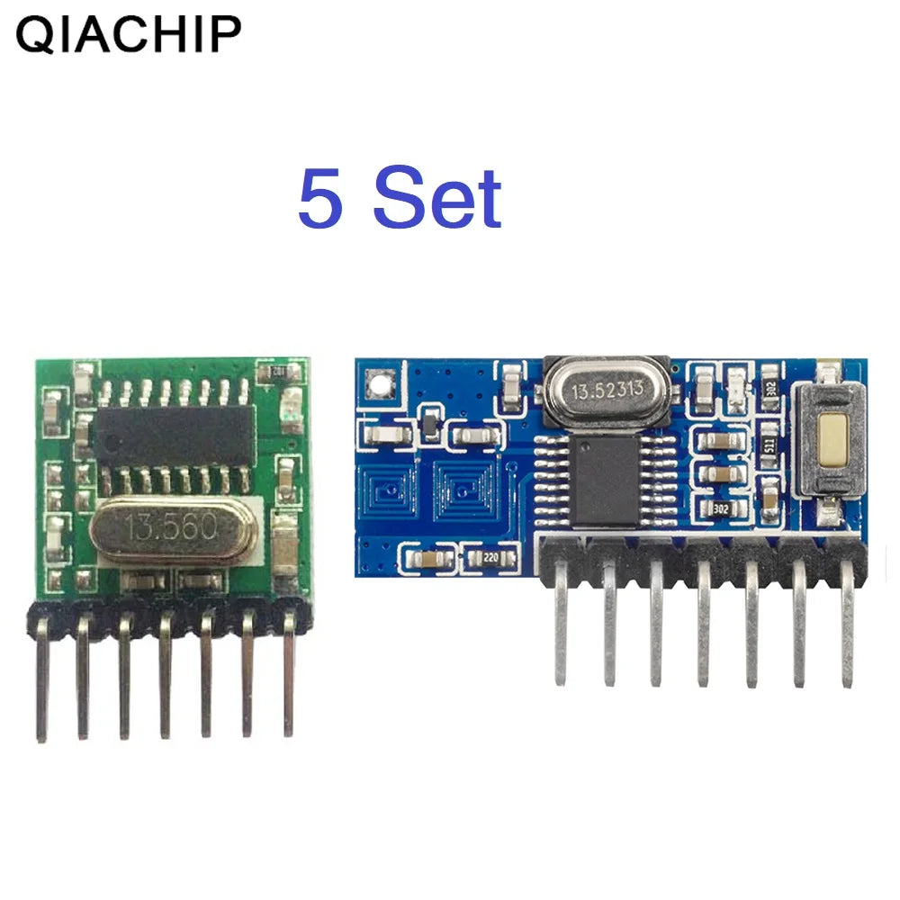 QIACHIP 433mhz Wireless Wide Voltage Coding Transmitter + Decoding Receiver 4 Channel Output Module For 433 Mhz Remote Controls