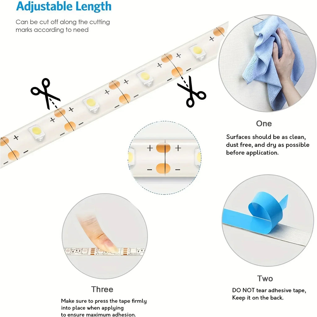 LED Strip Light Hand Sweep Sensor 5V USB 2835 Dimmable Diode