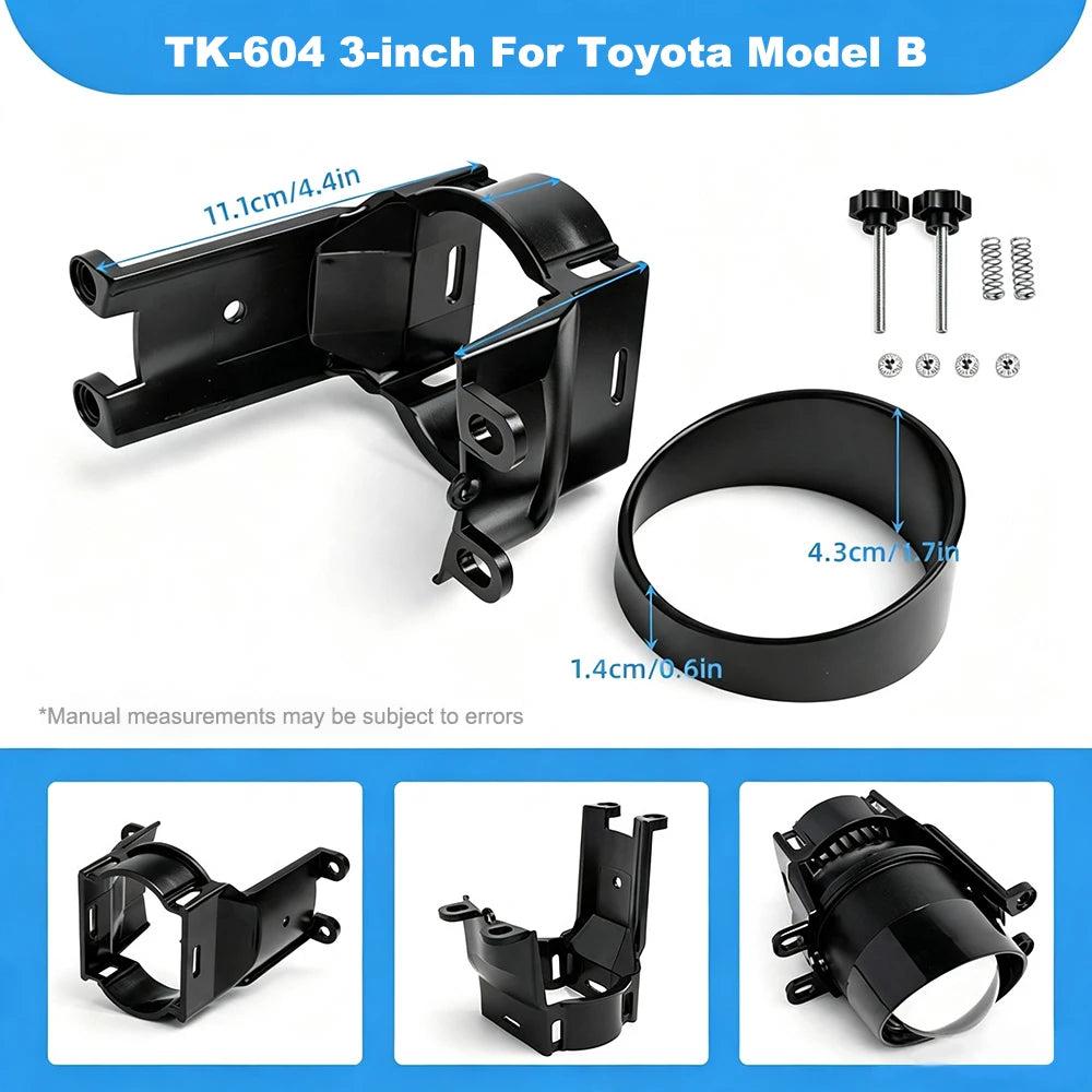 2PCS 3.0 Inch Fog Light Bracket DIY Modified Projector Lens Mount Holder For Nissan Car Front Fog Lamp Retrofit Replacement