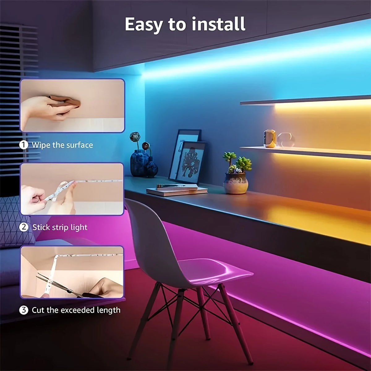 RGB LED Lights with Battery USB 5V LED Strip Lights IR Remot