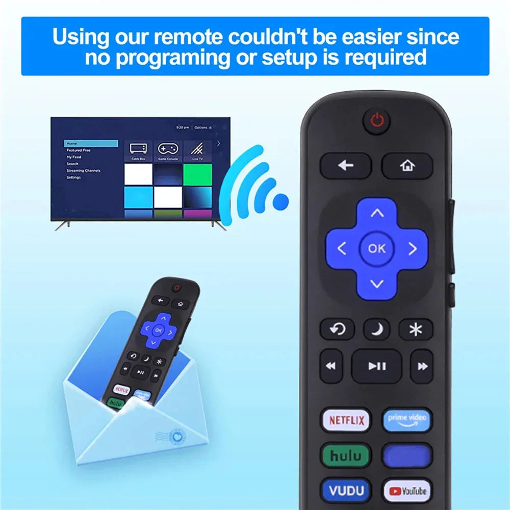 KEBIDU Replacement Remote Control for TCL Roku/Hisense Roku/
