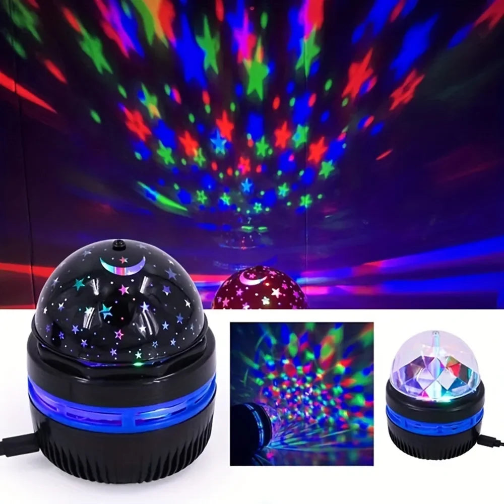 LED Starry Galaxy Projector Rotating Night Light RGB Smart Remote Control Aurora Star Sky Atmosphere Lamp For Home Party Decor