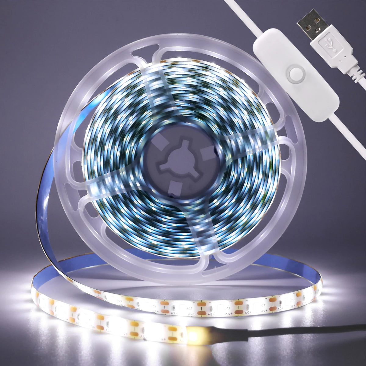5V LED Strip Light with USB OFF/ON Switch SMD2835 60LEDs/m W