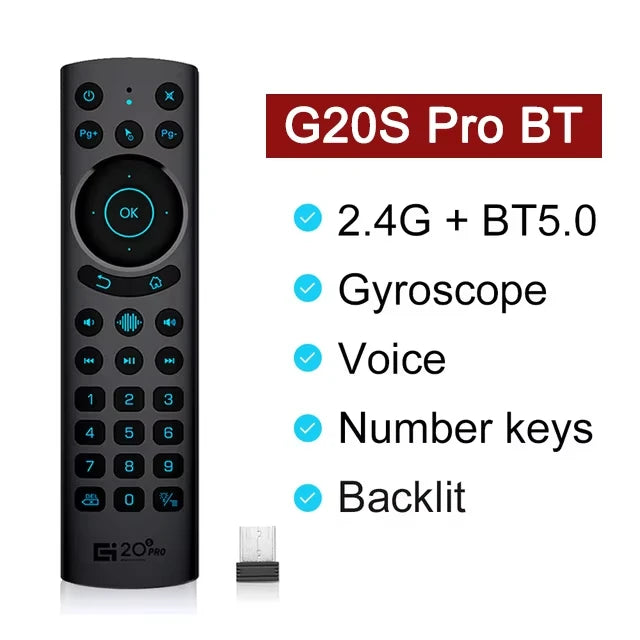 KEBIDUMEI G20S PRO Air Mouse Backlit Light 2.4G BT Wireless Gyroscope Smart Remote Control With Voice IR Learning for Android TV
