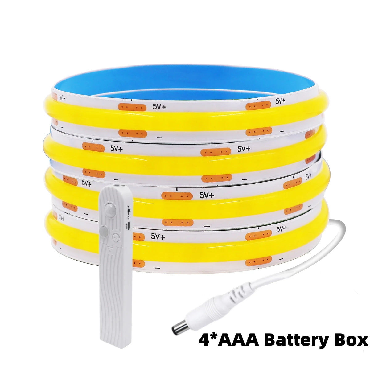 COB LED Strip 8mm Motion Sensor USB/Battery Powered 5V 320LEDs/m Flexible Tape for Kitchen Cabinet Lamp Room TV Mirror Backlight