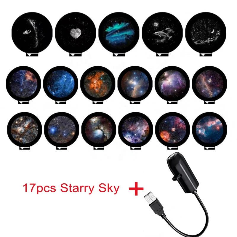 Car Starry Sky Projector Lamp USB Powered Galaxy Night Light