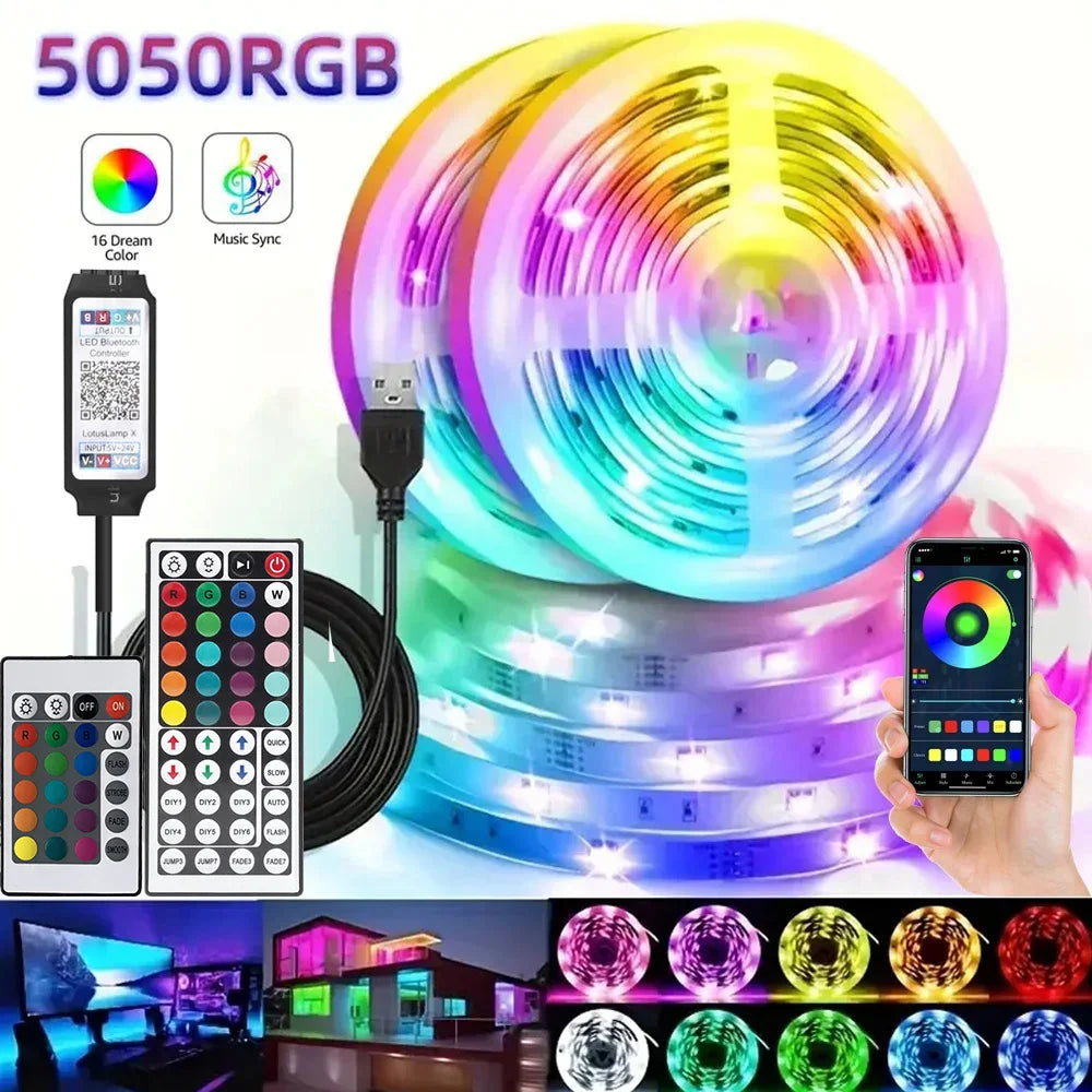 Smart RGB LED Gaming Light Strip USB Christmas Lights Music 