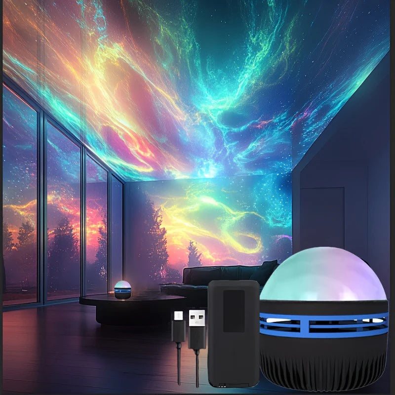 1pc Northern Lights LED Atmosphere Projector 7 Modes Starry 