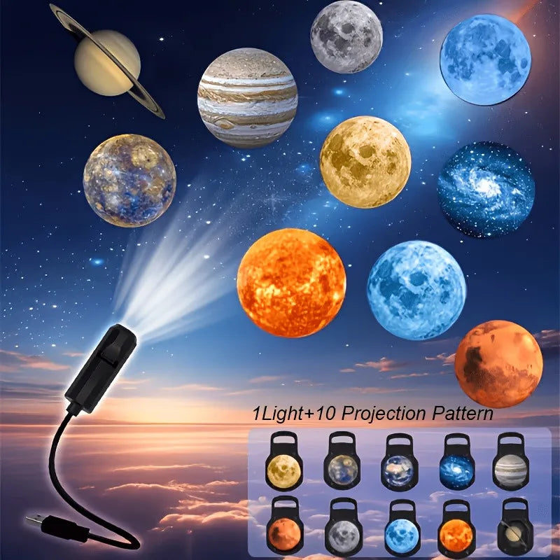 USB Projector Light Halloween Moon Lamp Christmas Holiday Ni