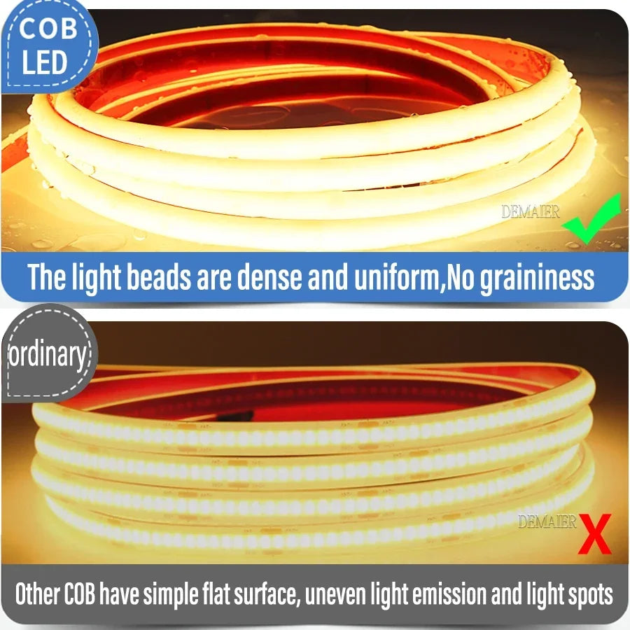 24V 12V IP68 COB LED Strip Waterproof 3000K4000K 6000K Neon 