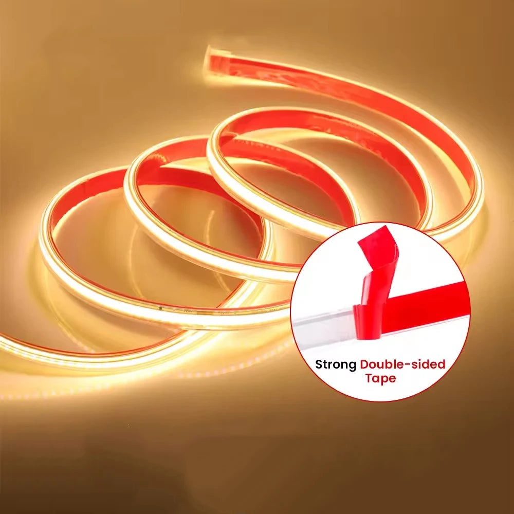 COB LED Strip 220V Switch ON/OFF with EU Plug 220V LED Strip
