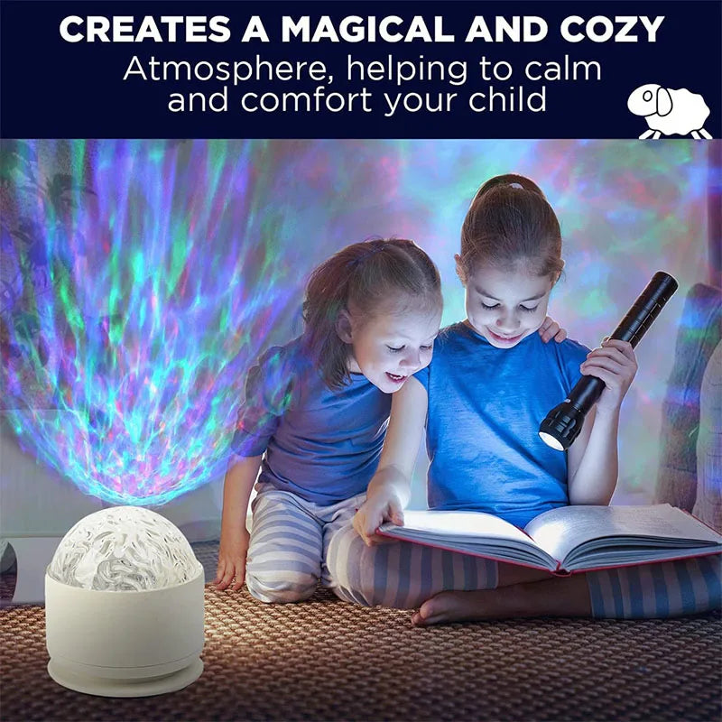 Aurora Borealis Starry Sky Rotating Projector with Remote Co