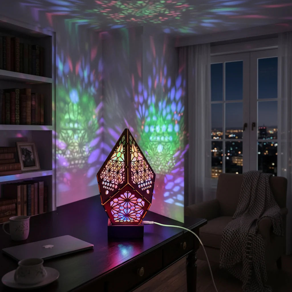 Usb Bohemian Led Projection Table Lamp Projector Light Retro