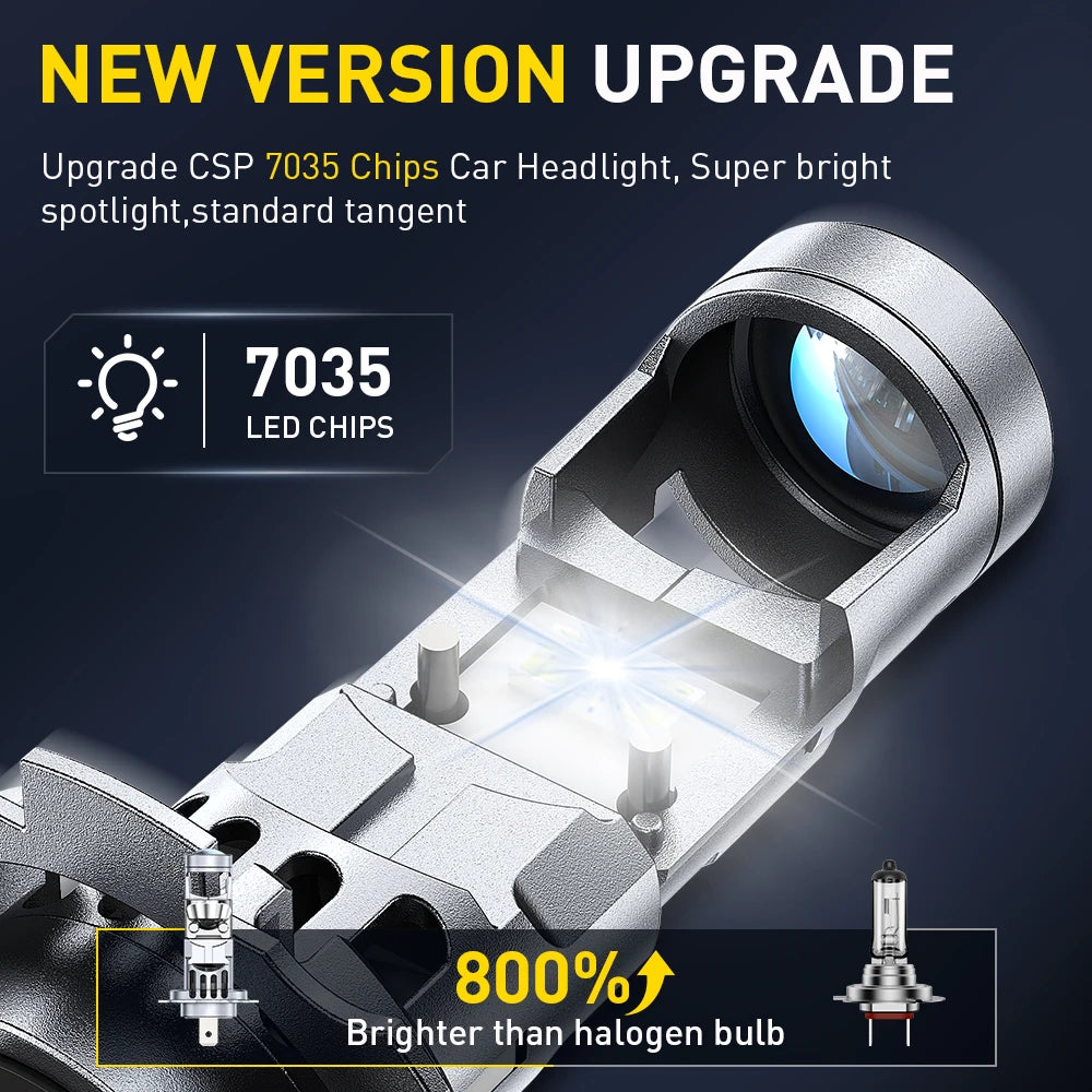 2Pcs AUXITO H4/H7 LED Spotlights Turbo Headlight Canbus Whit