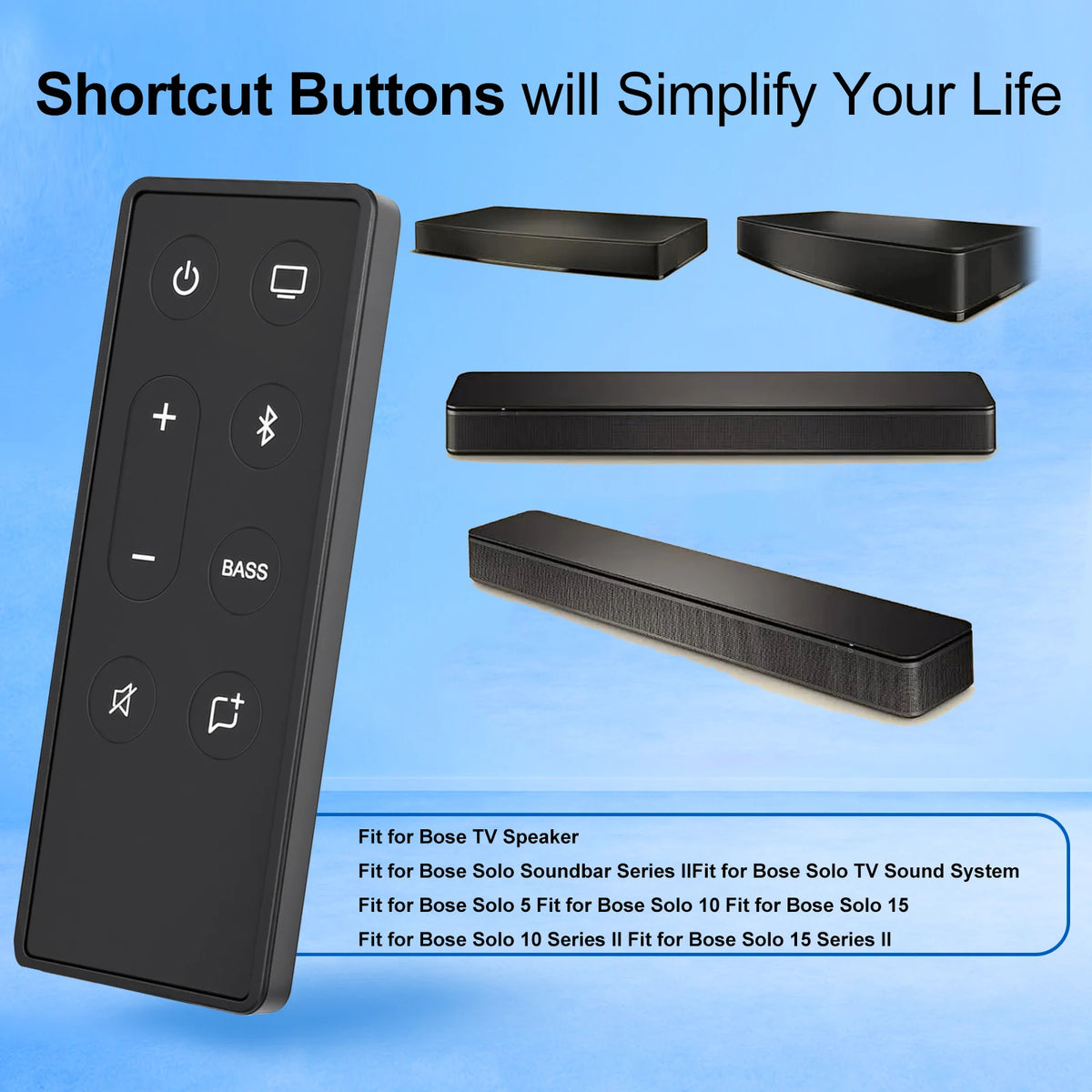 New Replacement Remote Control for Bose TV Speaker/Bose Solo