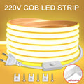 220V Led Strip with ON/OFF Switch Waterproof COB LED Strip 2