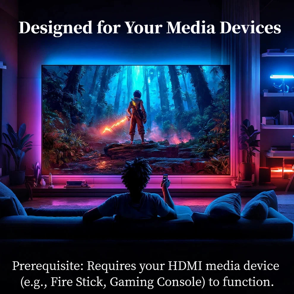 WACUAAO LED HDMI Sync TV Backlight for PS5/Apple TV/Fire Sti
