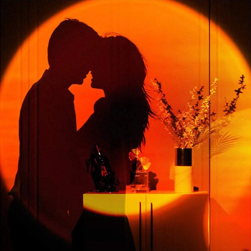 1pc USB Sunset Lamp LED Rainbow Neon Night Light Projector P
