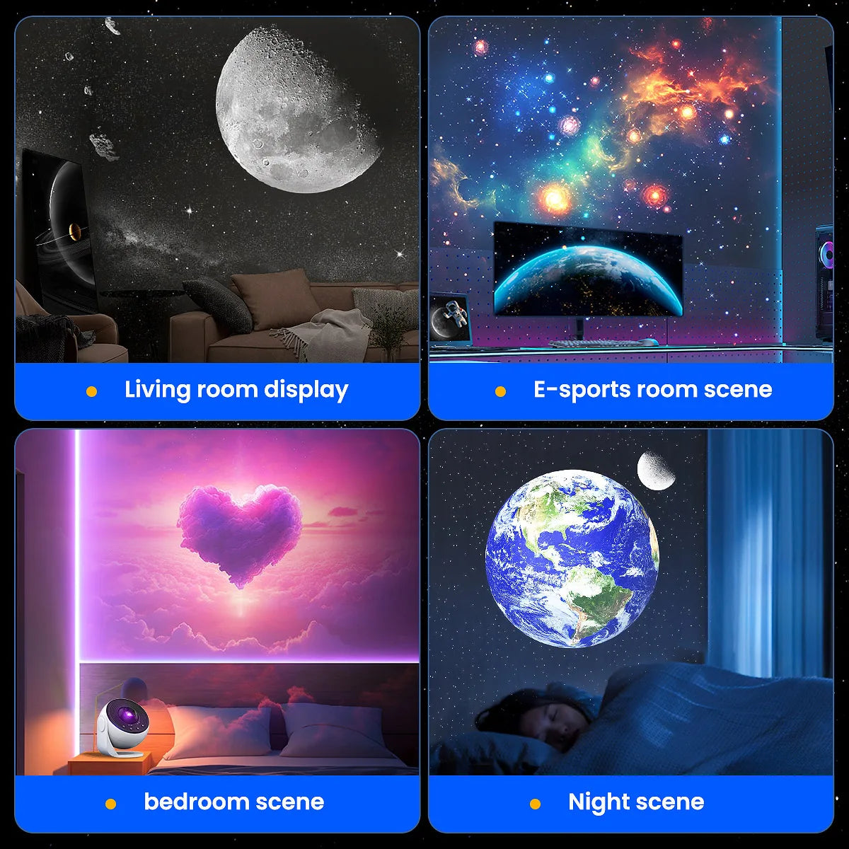 Upgrade 13 in 1 Starry Sky 4K HD Planetarium Galaxy Projecto