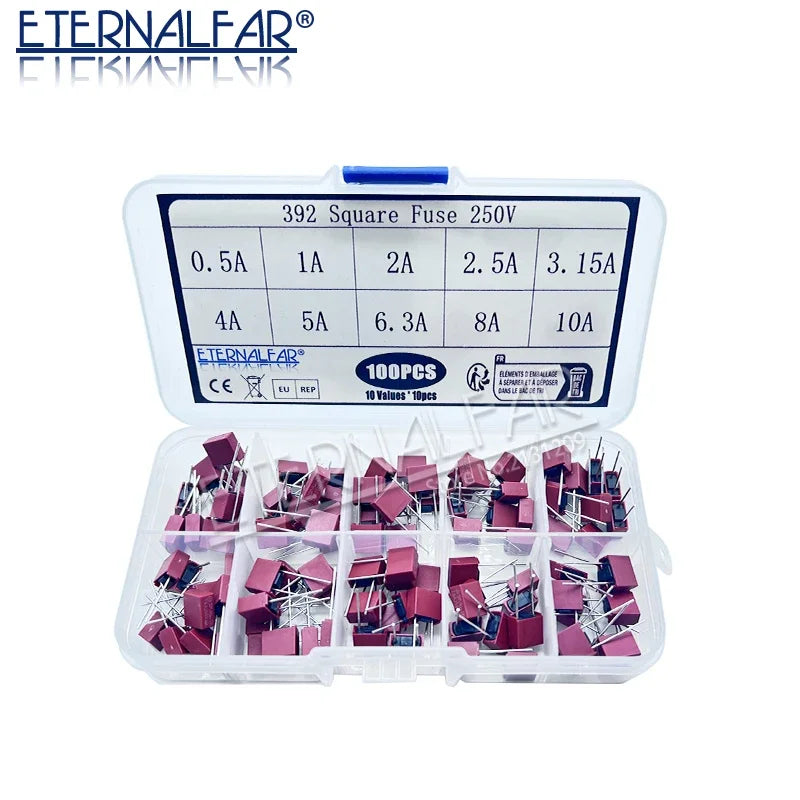 392 Plastic T2A Square Fuse T500MA T1A T2.5A T3.15A T4A T5A 