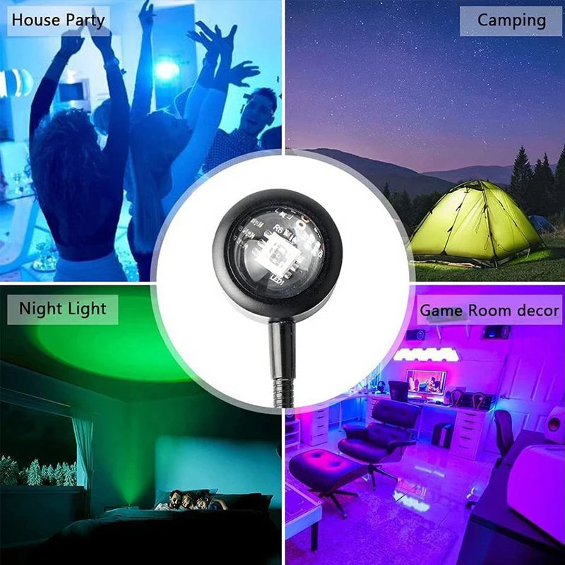 USB LED Sunset Lamp Ambient light Projector Photography Wall