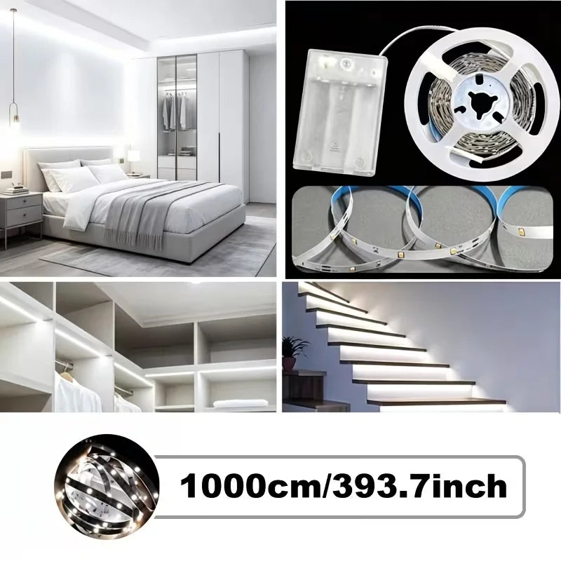 1 Flexible Led Light Strip Low Voltage 5V Battery Box Powered (Battery Not Included) Available in Various Sizes from 1m to 10m Can Be Cut and Glued Warm White Light and Bright White Light Wireless Swi