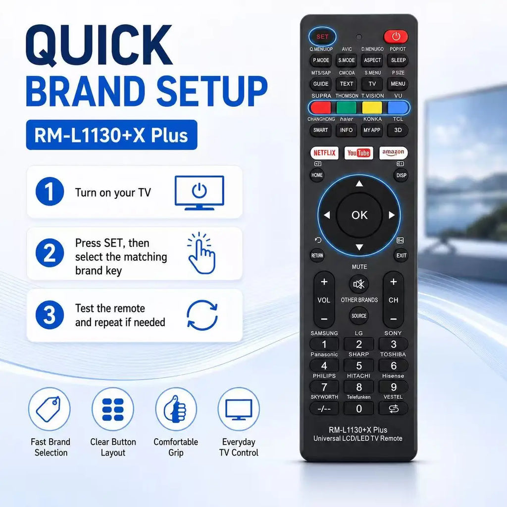 Universal Replacement Remote Control RM-L1130+X Plus for All