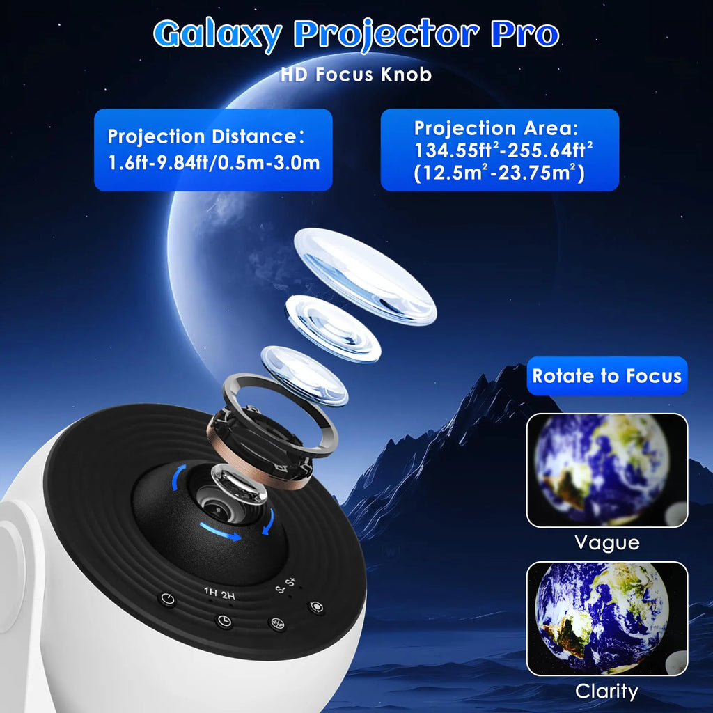 Galaxy Projector for Bedroom Pro Version HD 12 in 1 Film Dis
