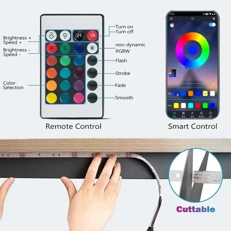 RGB LED Strip Light Intelligent Bluetooth Remote Control Rem