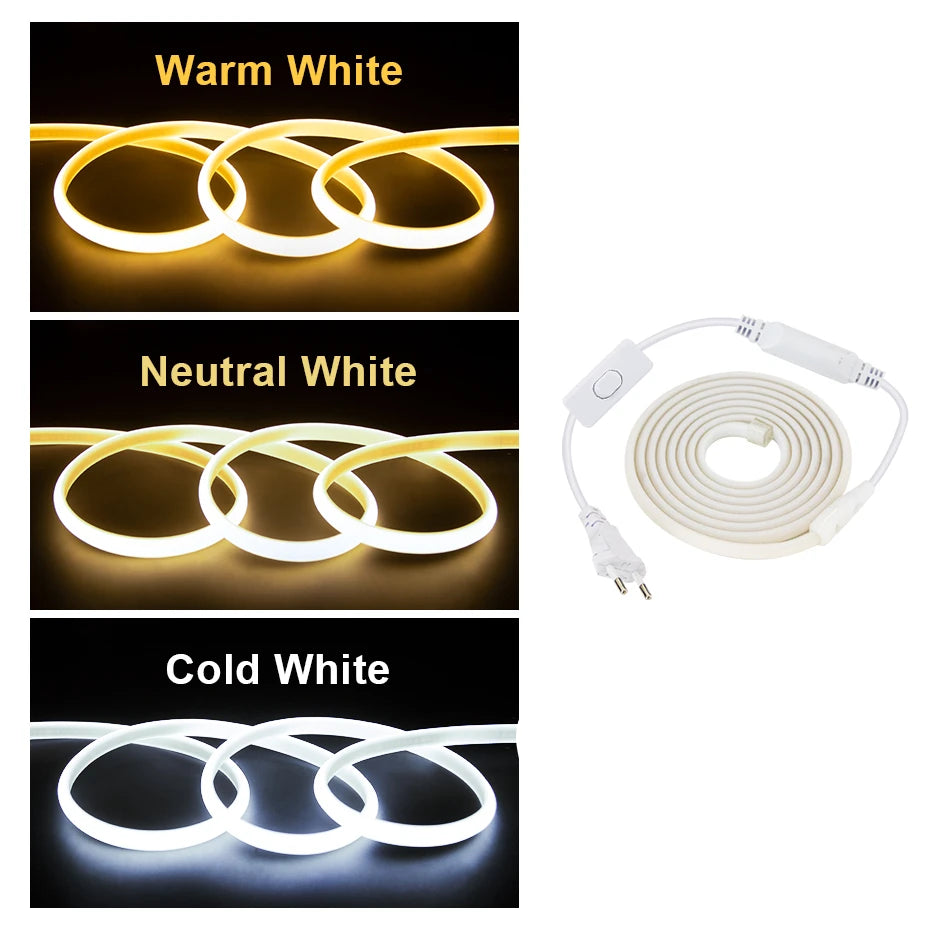 30m 50m LED COB Strip 220V 288LEDs/m COB Flexible Ribbon LED