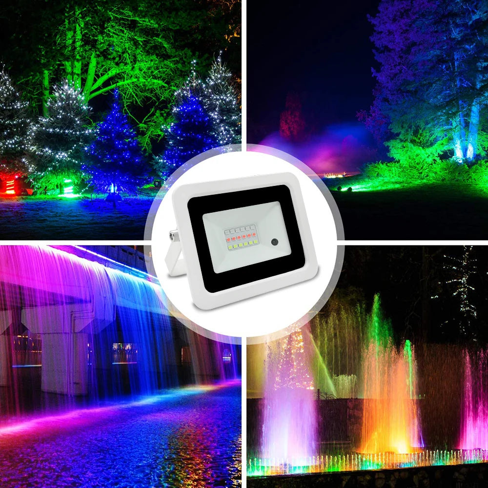 Led RGB Flood Light 20W 30W 50W 100W IP68 Outdoor Floodlight