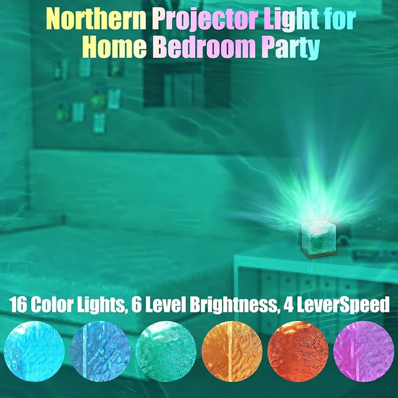 1-2Pack Ocean Wave Projector Light 16 Colors Midnight Aura A