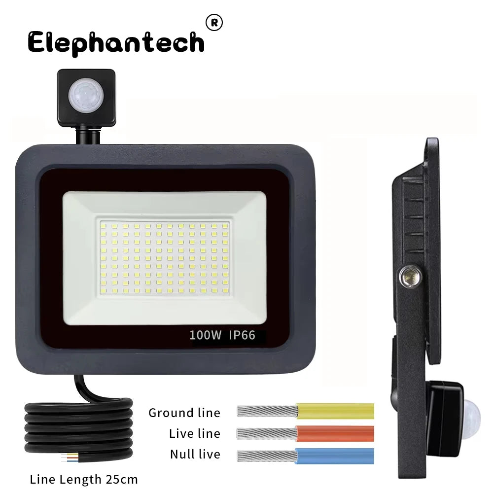 LED PIR motion sensor LED Flood Light Outdoor Led Spotlight 