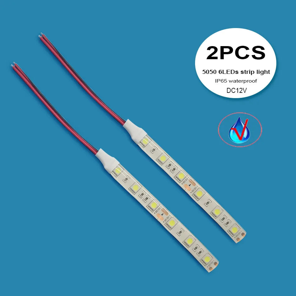 DC12V 5050 LED Strip Light 10cm 6LEDs LED Tape Flexible Light Strip Tira Home Decor Lamp Car Lamp 2PCS /5PCS