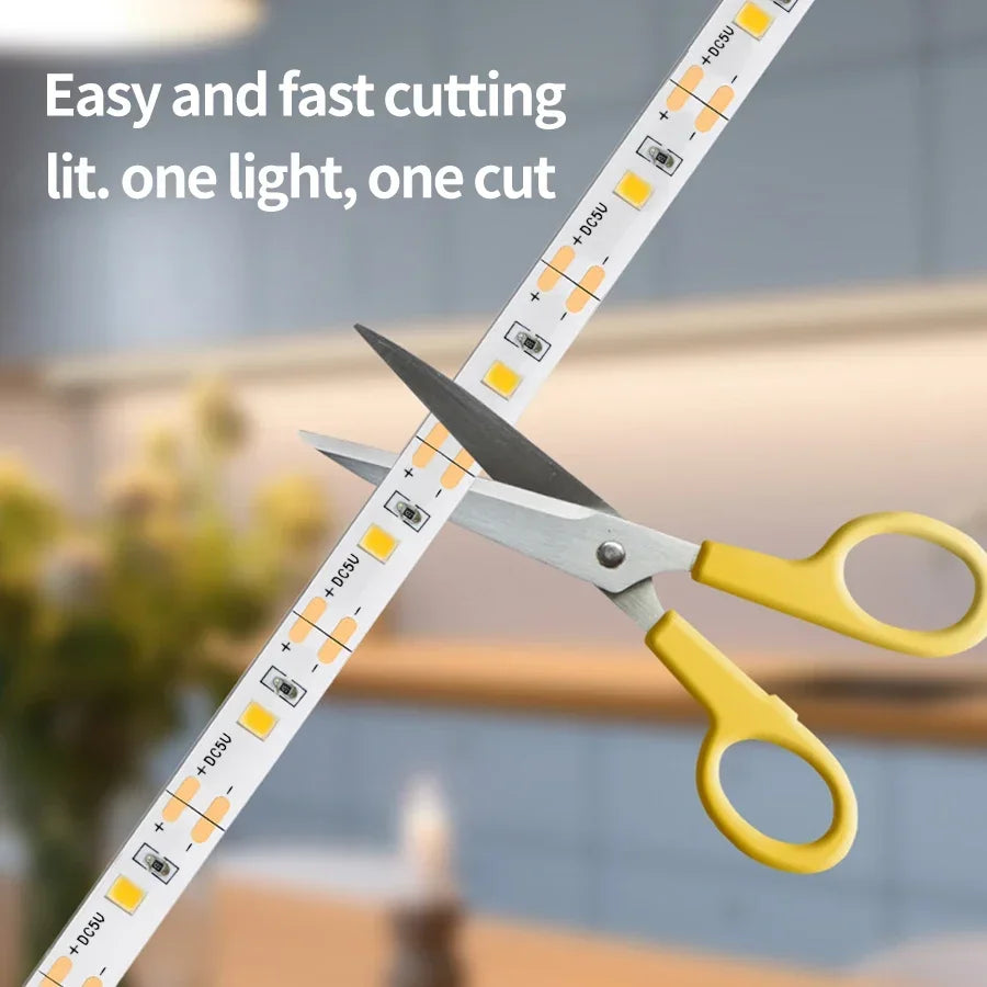 1-10M Led Tape Night Light White Strip Light for Kitchen Cab