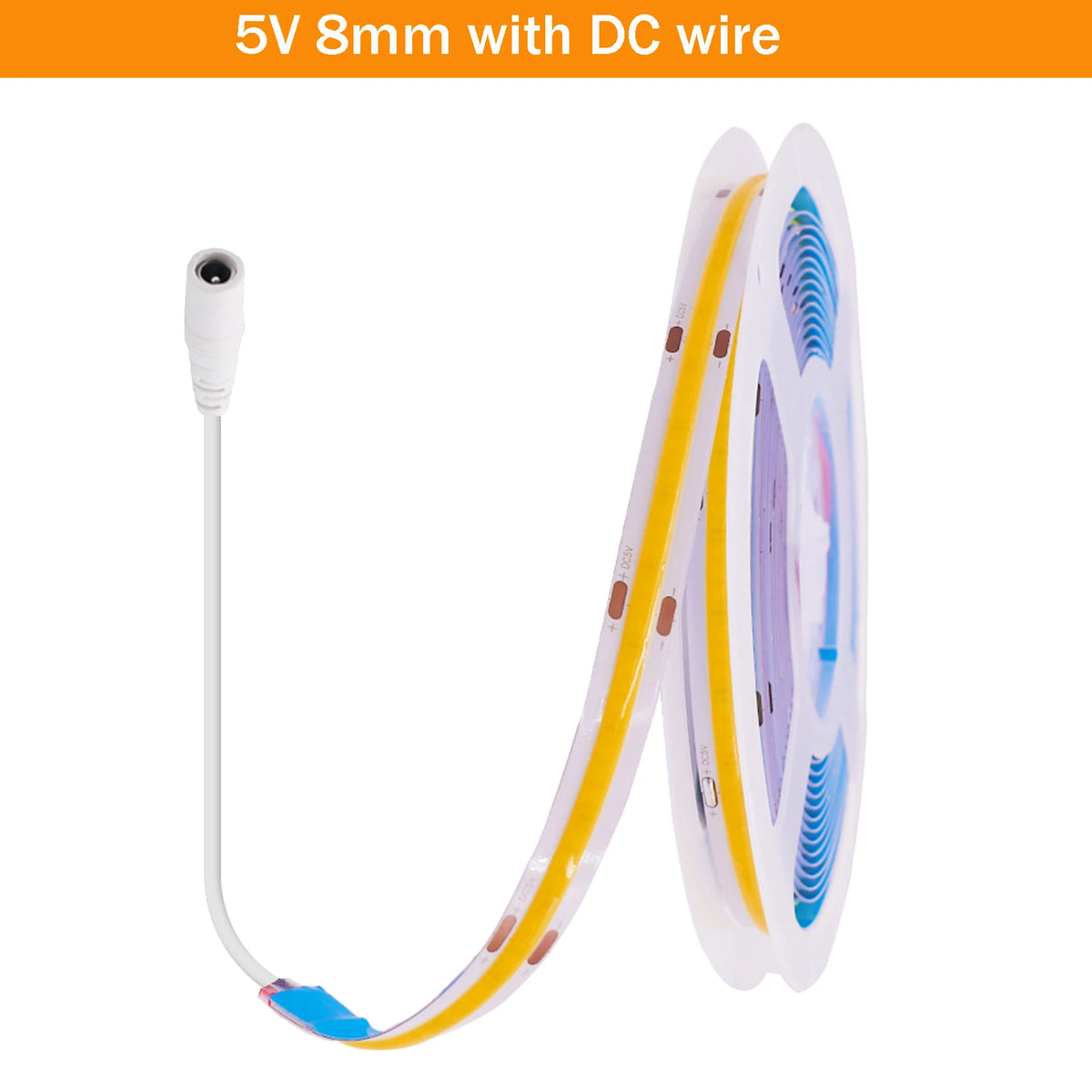DC5V USB COB LED Strip 3mm 5mm 8mm Width 12V 320LEDs Flexible LED Strip Light with Adhesive High Density Linear Lighting