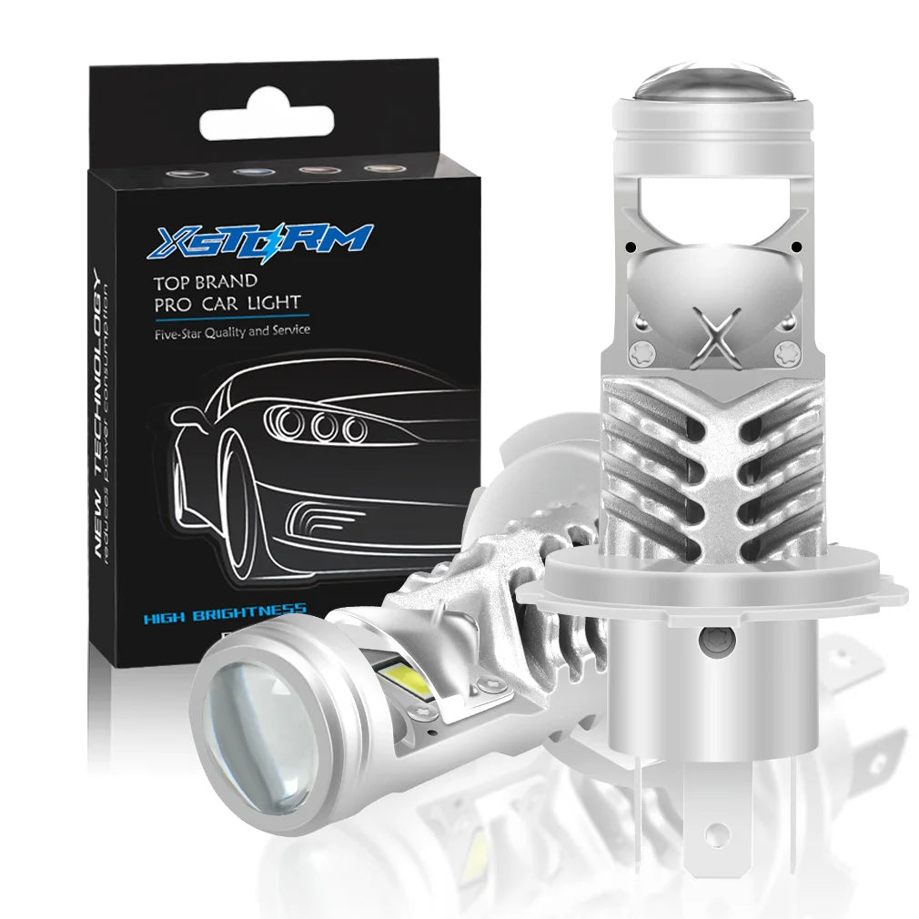 XSTORM H7 LED Projector Lens 100W 30000LM double Lens H7 Headlight Canbus Car H4 Led Light Bulbs Turbo Lamp Motorcycle Lights
