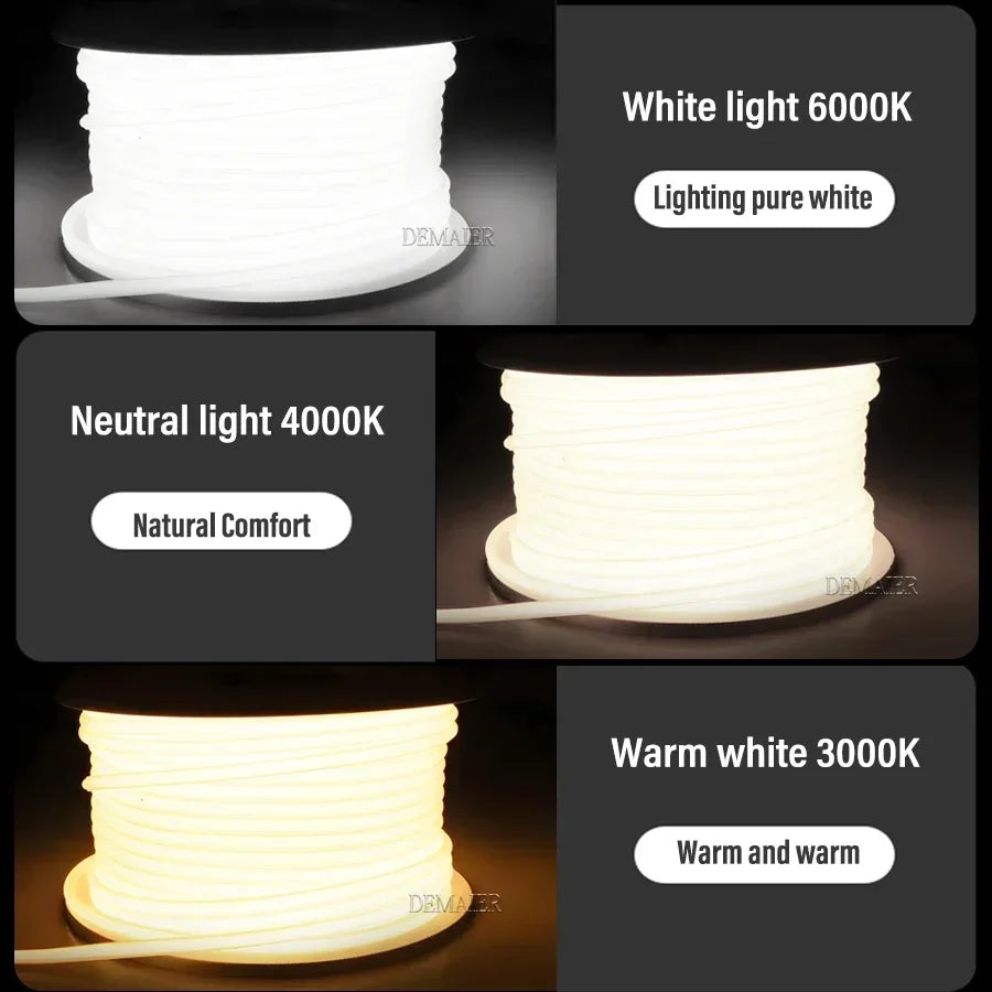 1M-50M 220V COB LED Strip Dimmable 360LEDs/m EU Plug Kitchen