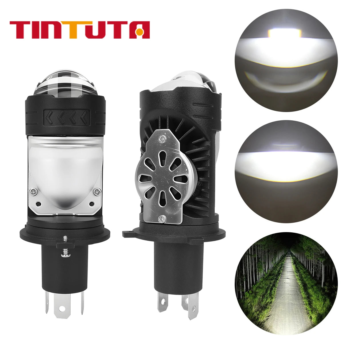 1/2pcs H4 LED Motorcycle Headlight Bulbs Super Bright Spotli
