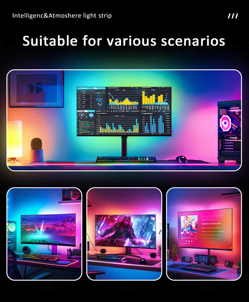 24-34 Inch USB PC LED Strip Lights Computer Sync Light Strip