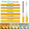 5mm 8mm PCB COB LED Light Strip Free Cut 12V 24V With 2PIN W
