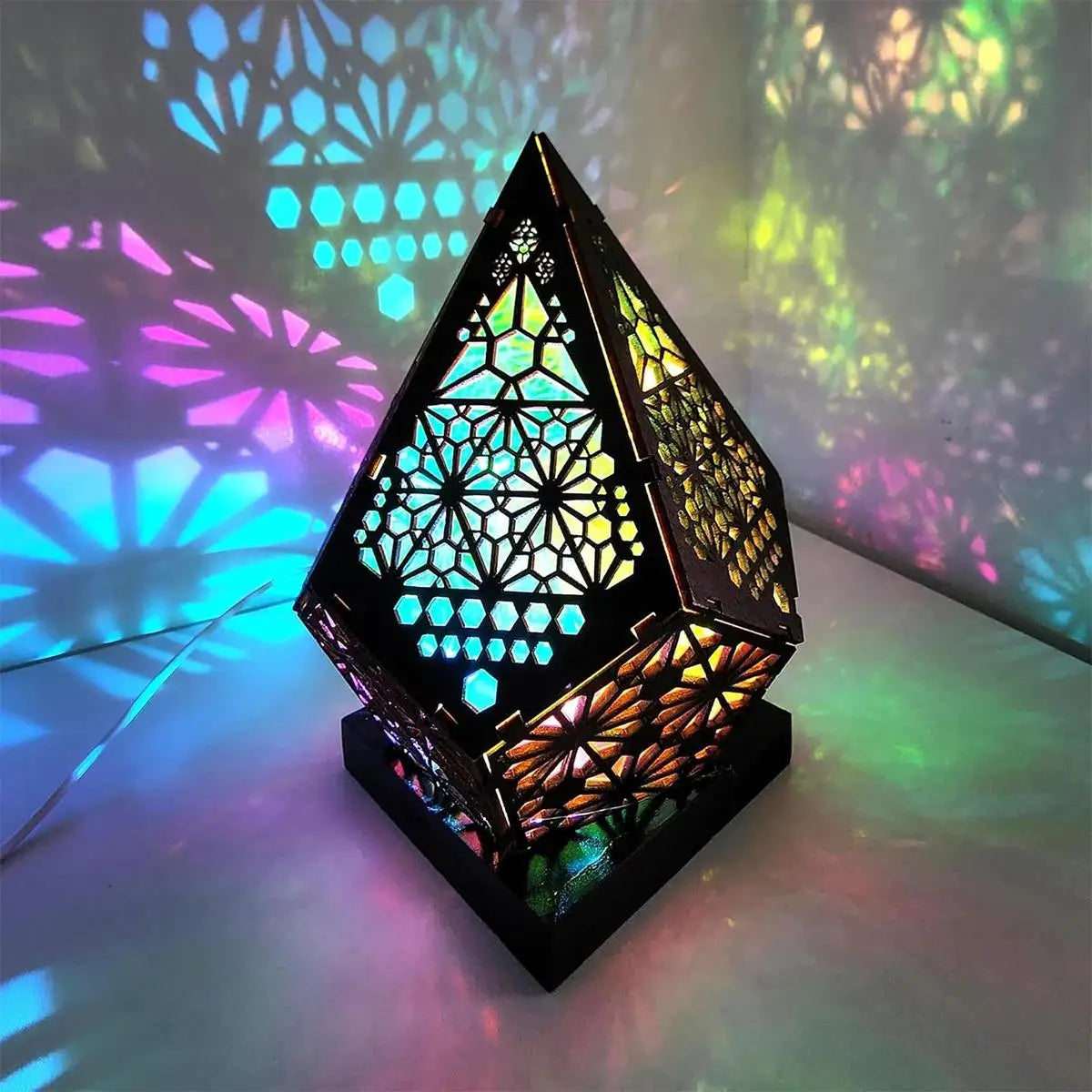 Usb Bohemian Led Projection Table Lamp Projector Light Effect Floor Atmosphere Bedroom Night Vintage Bedside Decoration Pattern