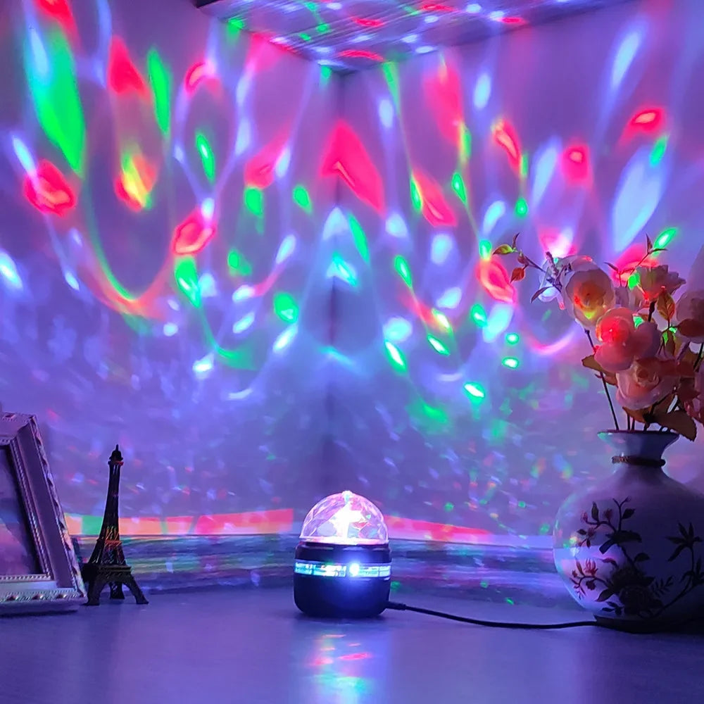 LED Starry Galaxy Projector Rotating Night Light RGB Smart Remote Control Aurora Star Sky Atmosphere Lamp For Home Party Decor