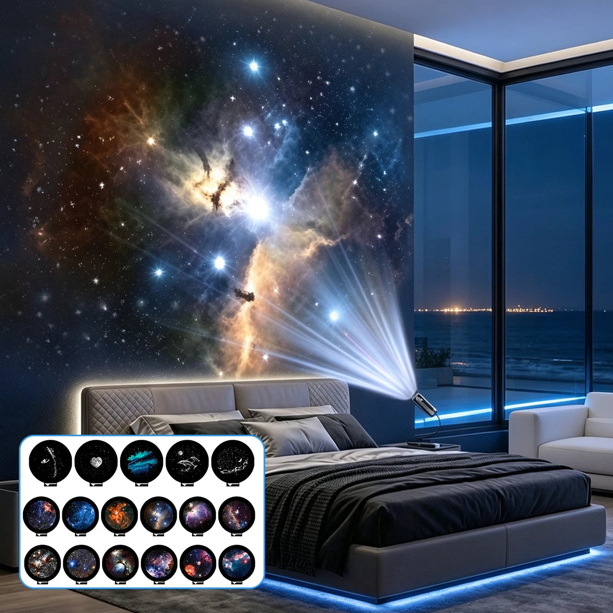 Car Starry Sky Projector Lamp USB Powered Galaxy Night Light