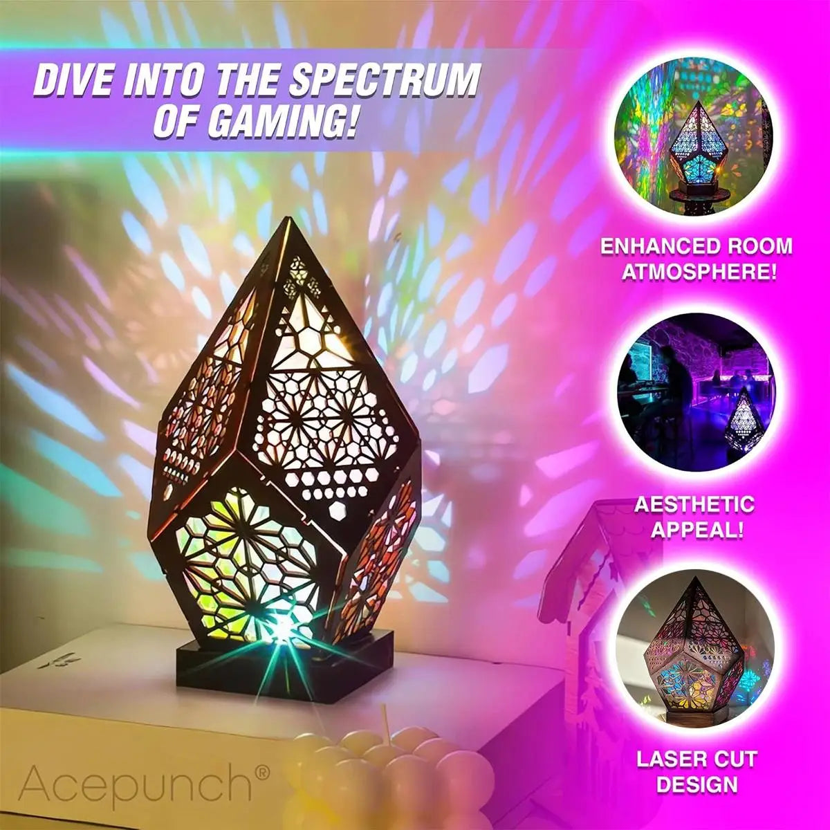 Usb Bohemian Led Projection Table Lamp Projector Light Retro