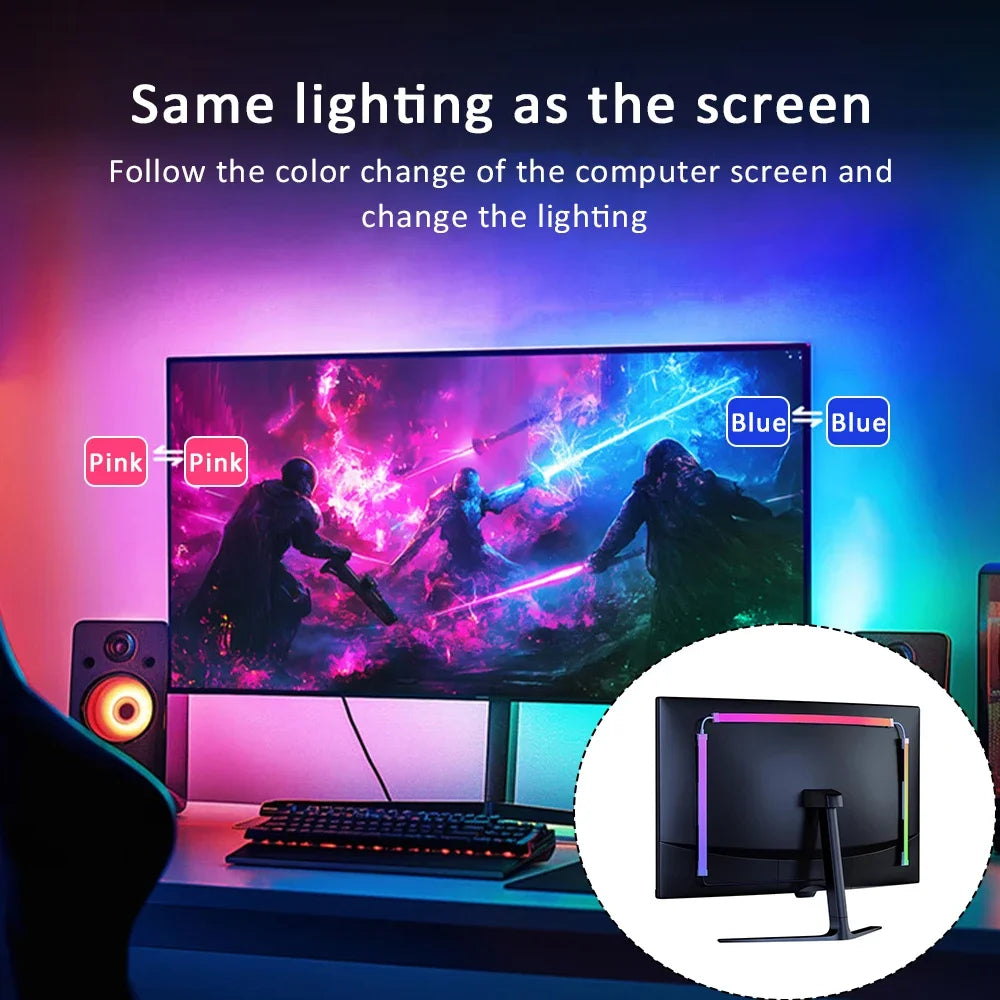 USB Computer Sync Light Strip PC Strip Lights 24 27 32 34 In